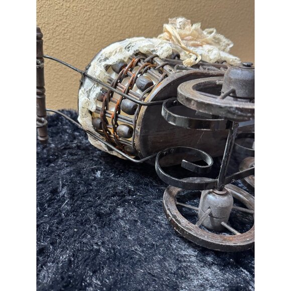 Vintage Victorian Style Baby Doll Carriage With Lace Canopy Metal Frame & Fabric - Picture 10 of 12